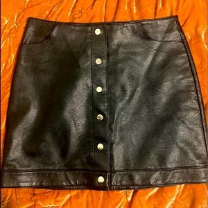Topshop Faux Leather Skirt with pockets
